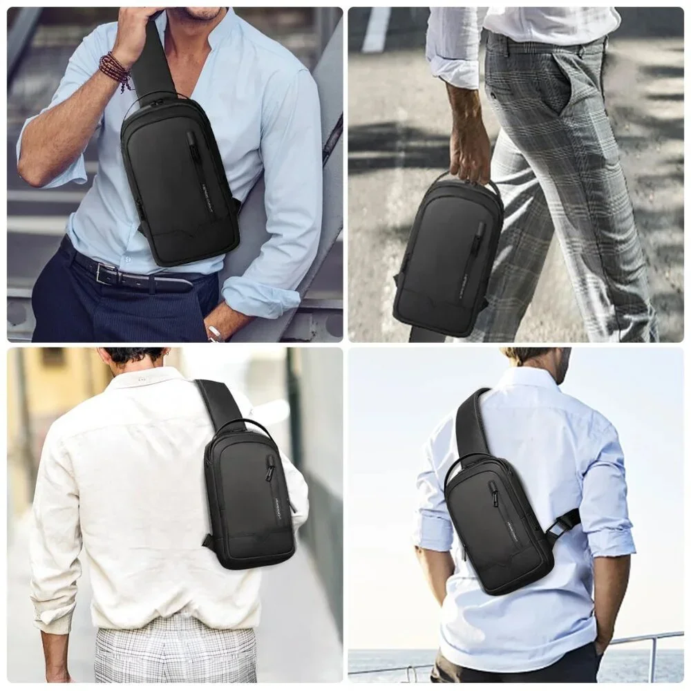 Heroic Knight Anti-Theft Crossbody Sling Bag USB Travel Backpack | Black | NWT